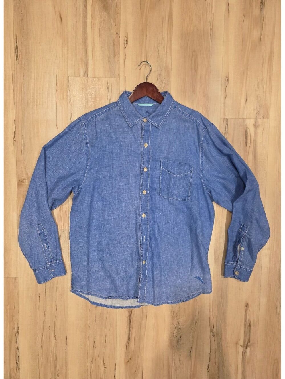 Tommy Bahama Men's Medium Blue Button-Up Shirt